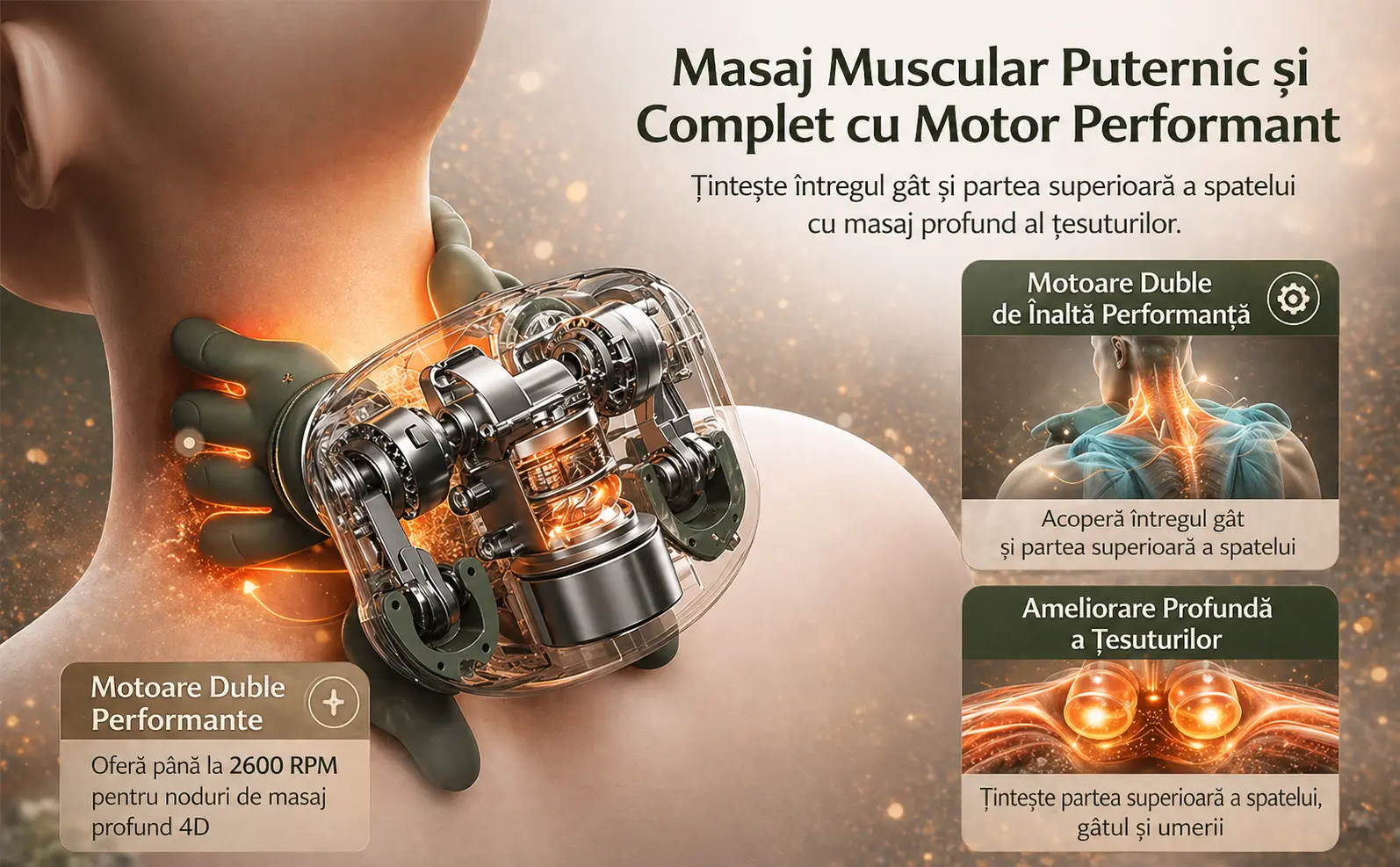 Masajer tip colier pentru umeri, detaliu 3