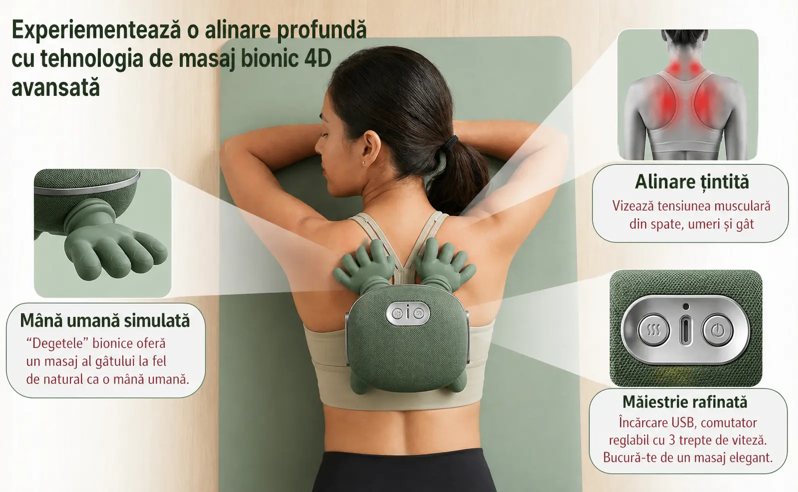 Masajer portabil reîncărcabil, detaliu 4